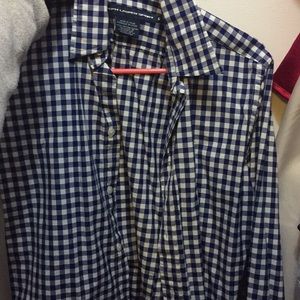 Blue and white gingham Ralph Lauren button up